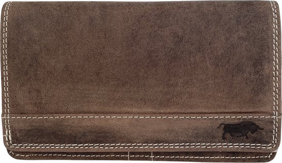 Dames portemonnee van cognackleurig echt leer met RFID-bescherming - Arrigo.nl