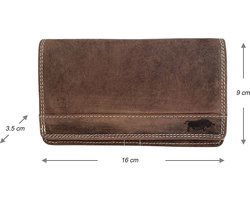 Dames portemonnee van cognackleurig echt leer met RFID-bescherming - Arrigo.nl