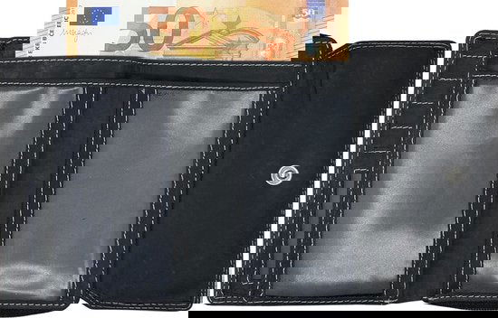 Dames portemonnee zwart leer met ruim rits vak portemonnee dames - Arrigo Leather Goods