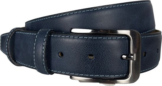 Dames riem donker blauw heren riem leren riem blauw 3 - Arrigo Leather Goods