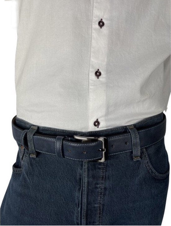 Dames riem donker blauw heren riem leren riem blauw 3 - Arrigo Leather Goods
