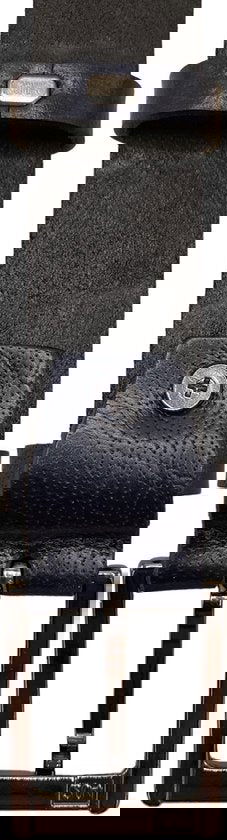 Dames riem heren riem leer met kroko print donkerblauw 3 - Arrigo Leather Goods