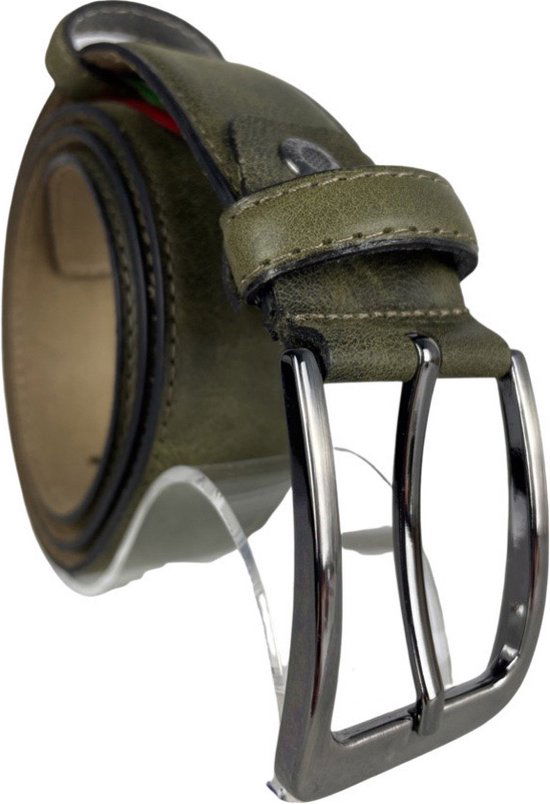 Dames riem mosgroen heren riem leren riem groen 3 5 - Arrigo Leather Goods