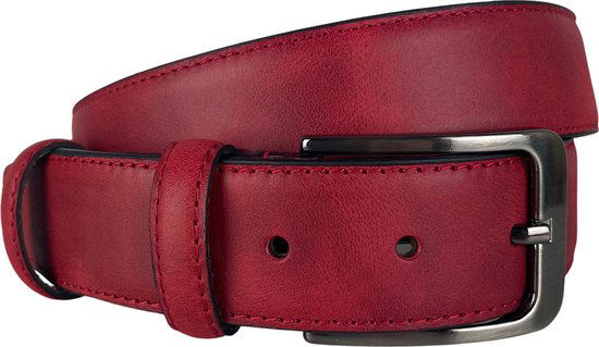 Dames riem rood 3 5 cm breed 110 cm arrigo - Arrigo Leather Goods
