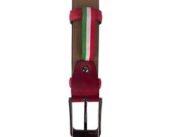 Dames riem rood 3 5 cm breed 110 cm arrigo - Arrigo Leather Goods