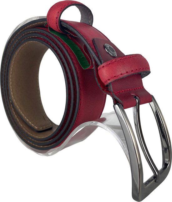 Dames riem rood 3 5 cm breed 110 cm arrigo - Arrigo Leather Goods