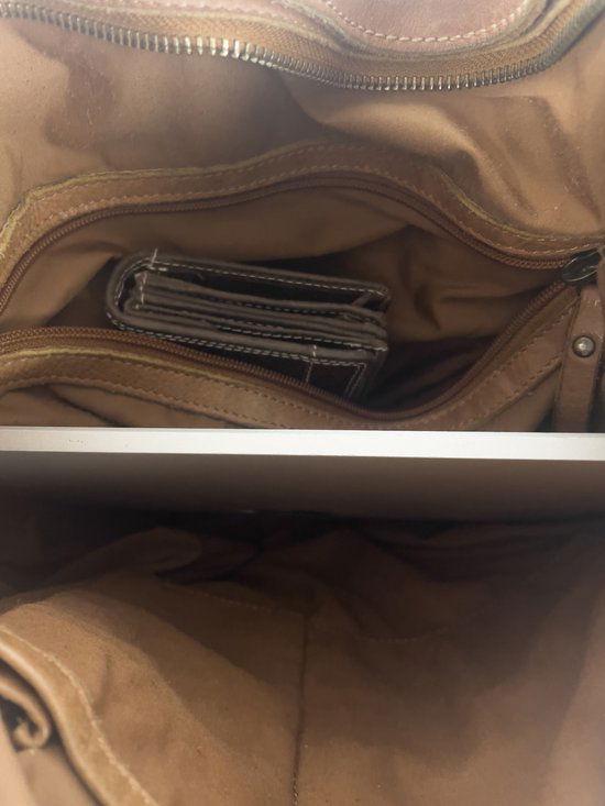 Dames schoudertas bruin leer schoudertas of crossbody tas lichtbruin vintage - Arrigo Leather Goods