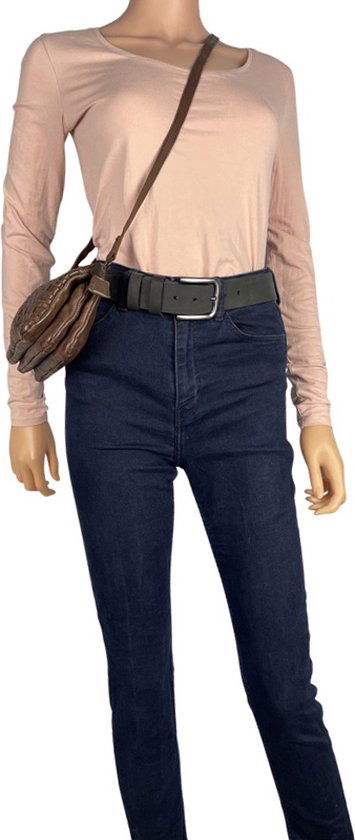 Dames tas donkerbruin leer festival crossbody tas dames telefoontasje portemonnee - Arrigo.nl