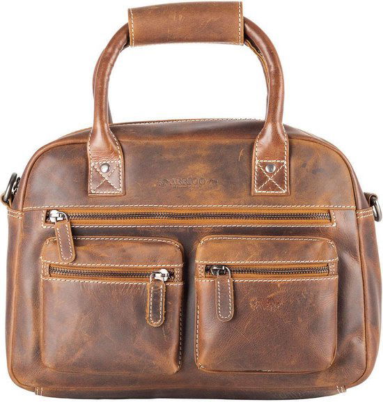 Dames tas echt leer cognac medium formaat westernbag - Arrigo Leather Goods