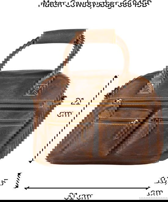 Dames tas echt leer cognac medium formaat westernbag - Arrigo Leather Goods