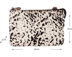 Dames tasje crossbody met dierenprint festivaltasje naturel leer lederen schoudertasje - Arrigo Leather Goods