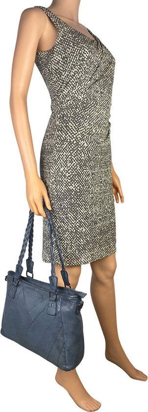 Dames tassen schoudertas dames handtas gewassen leer blauw arrigo - Arrigo Leather Goods