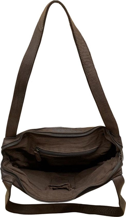 Dames tassen schoudertas donkerbruin gevlochten leer arrigo - Arrigo Leather Goods