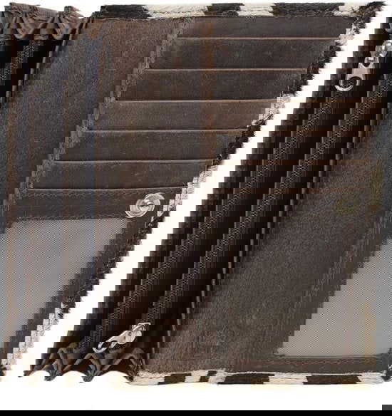 Damesportemonnee van donkerbruin zebraprint buffelleer met dierenprint en anti-skim bescherming - Arrigo.nl