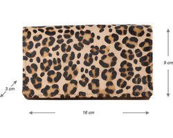 Damesportemonnee van leer met RFID-bescherming en panterprint - Arrigo.nl