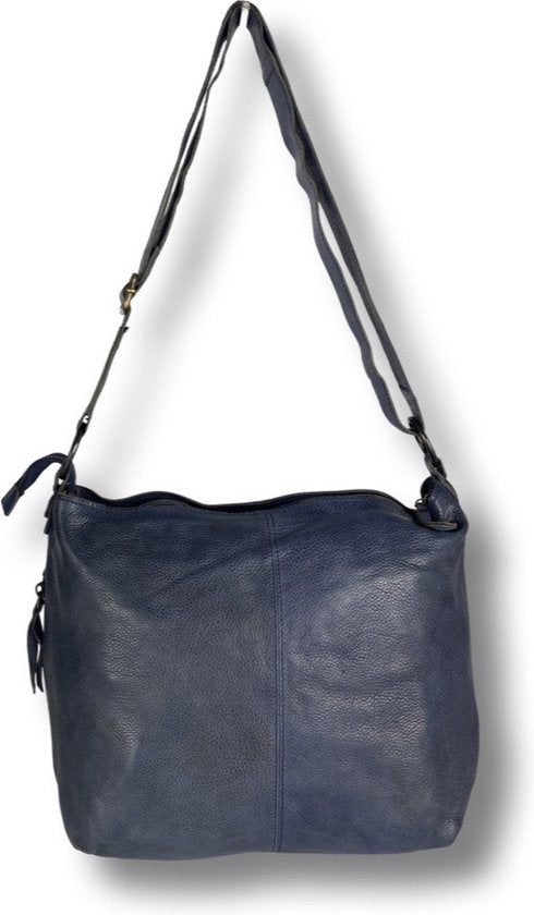 Damestas schoudertas crossbody blauw echt leer arrigo - Arrigo.nl