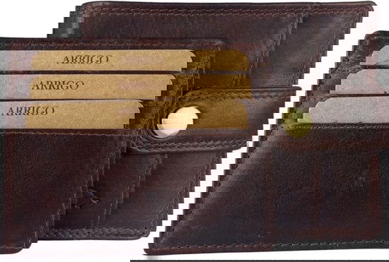 Deze compacte bruine heren portemonnee is dubbel gestikt langs de buitenranden - Arrigo.nl