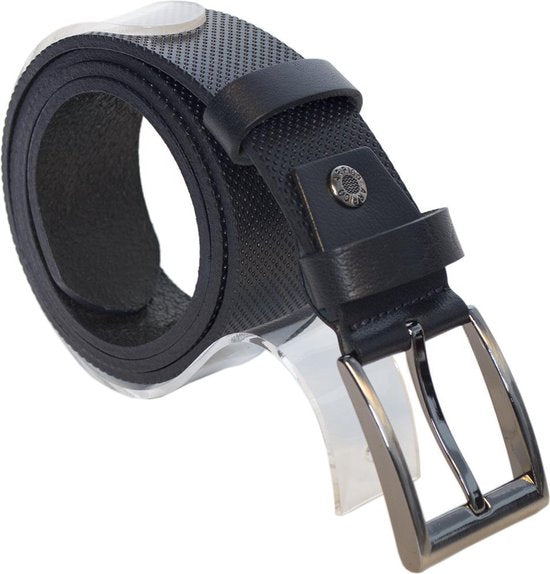 Donkerblauwe Leren Riem van Italiaans Nerfleer - 4 cm Breed - Arrigo.nl