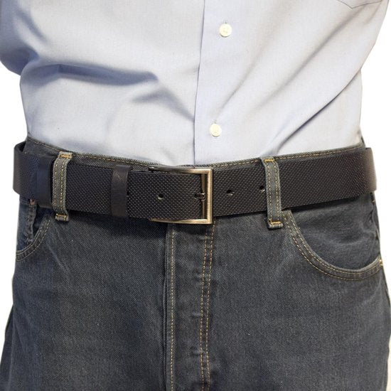 Donkerblauwe Leren Riem van Italiaans Nerfleer - 4 cm Breed - Arrigo.nl