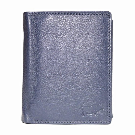 Donkerblauwe euro portemonnee leer compact leren portemonnee donkerblauw - Arrigo Leather Goods