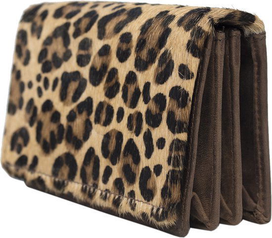 Donkerbruin Leren Dames Portemonnee - Klein met Vacht en Anti-Skim Bescherming - Arrigo.nl