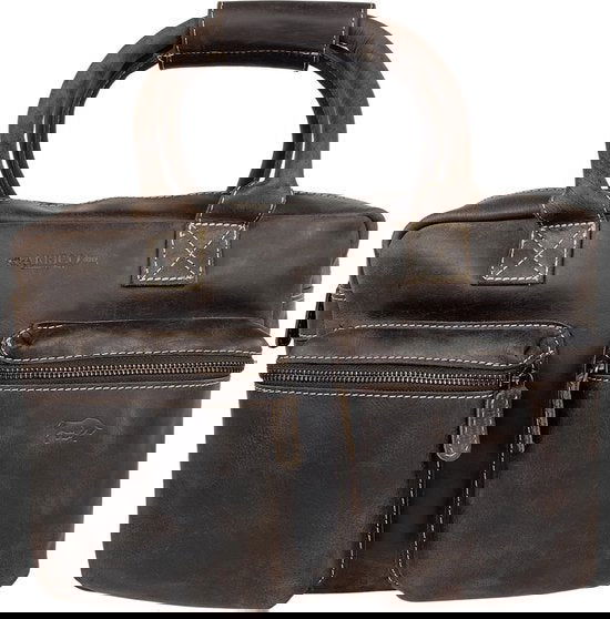 Donkerbruin Leren Schoudertas - Cowboybag Buffelleer 13 Inch Laptoptas / Handtas - Arrigo.nl