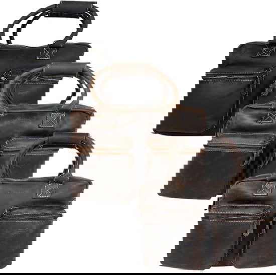Donkerbruin Leren Schoudertas - Cowboybag Buffelleer 13 Inch Laptoptas / Handtas - Arrigo.nl