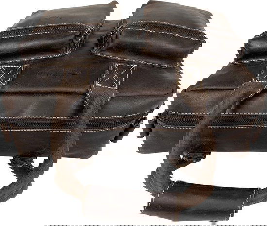 Donkerbruin Leren Schoudertas - Cowboybag Buffelleer 13 Inch Laptoptas / Handtas - Arrigo.nl