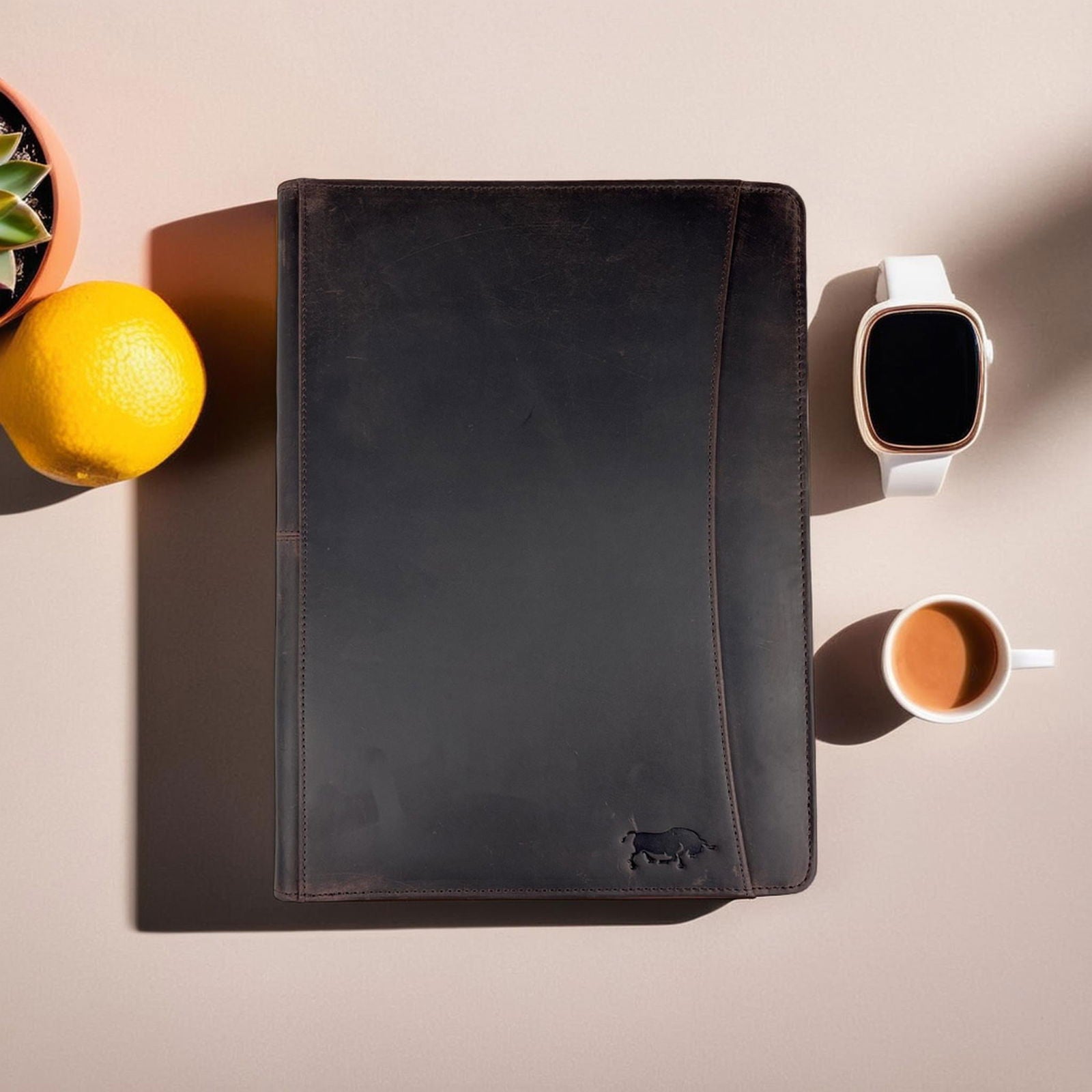 Donkerbruin Leren Schrijfmap - Arrigo.nl