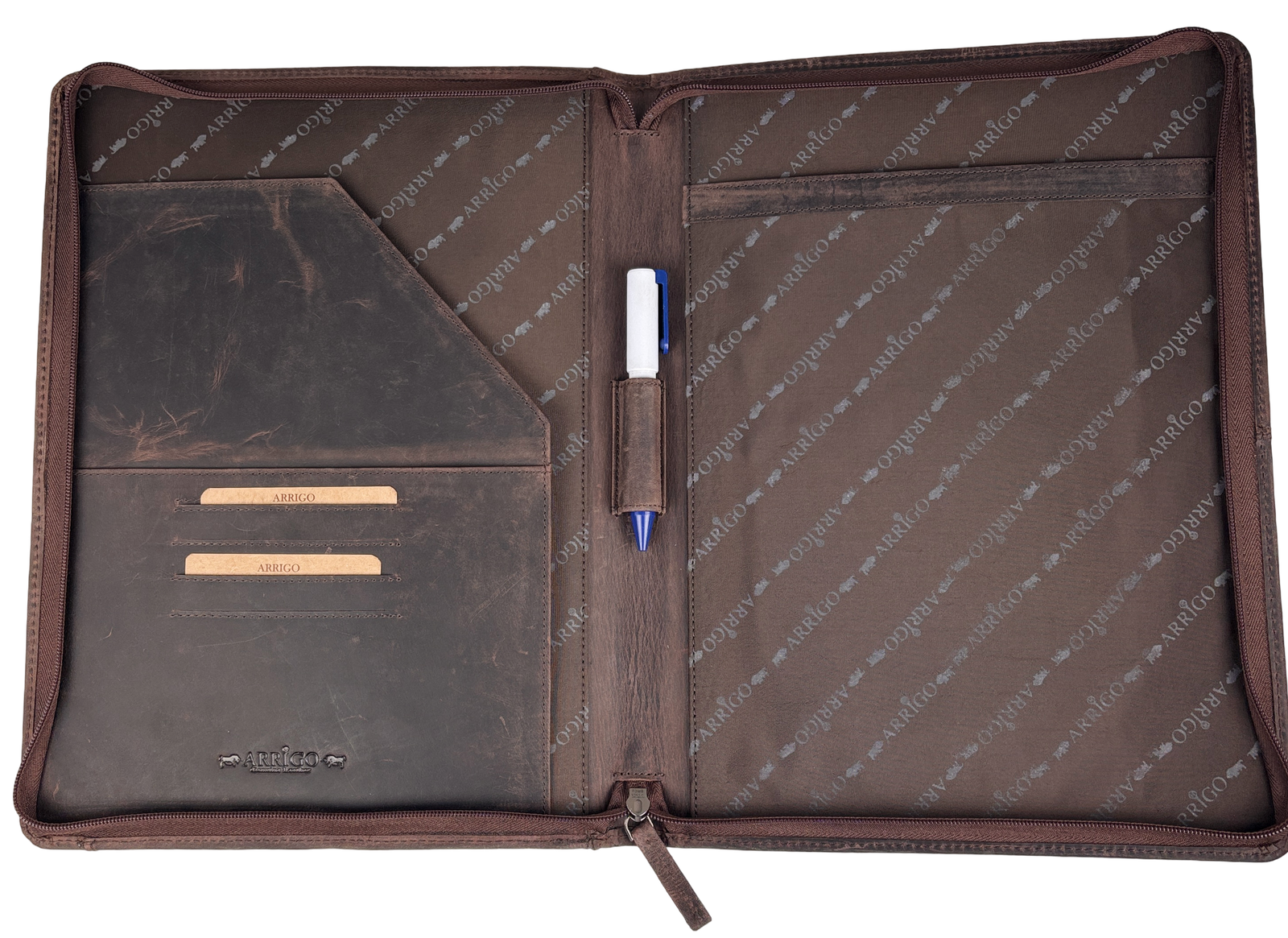 Donkerbruin Leren Schrijfmap - Arrigo.nl