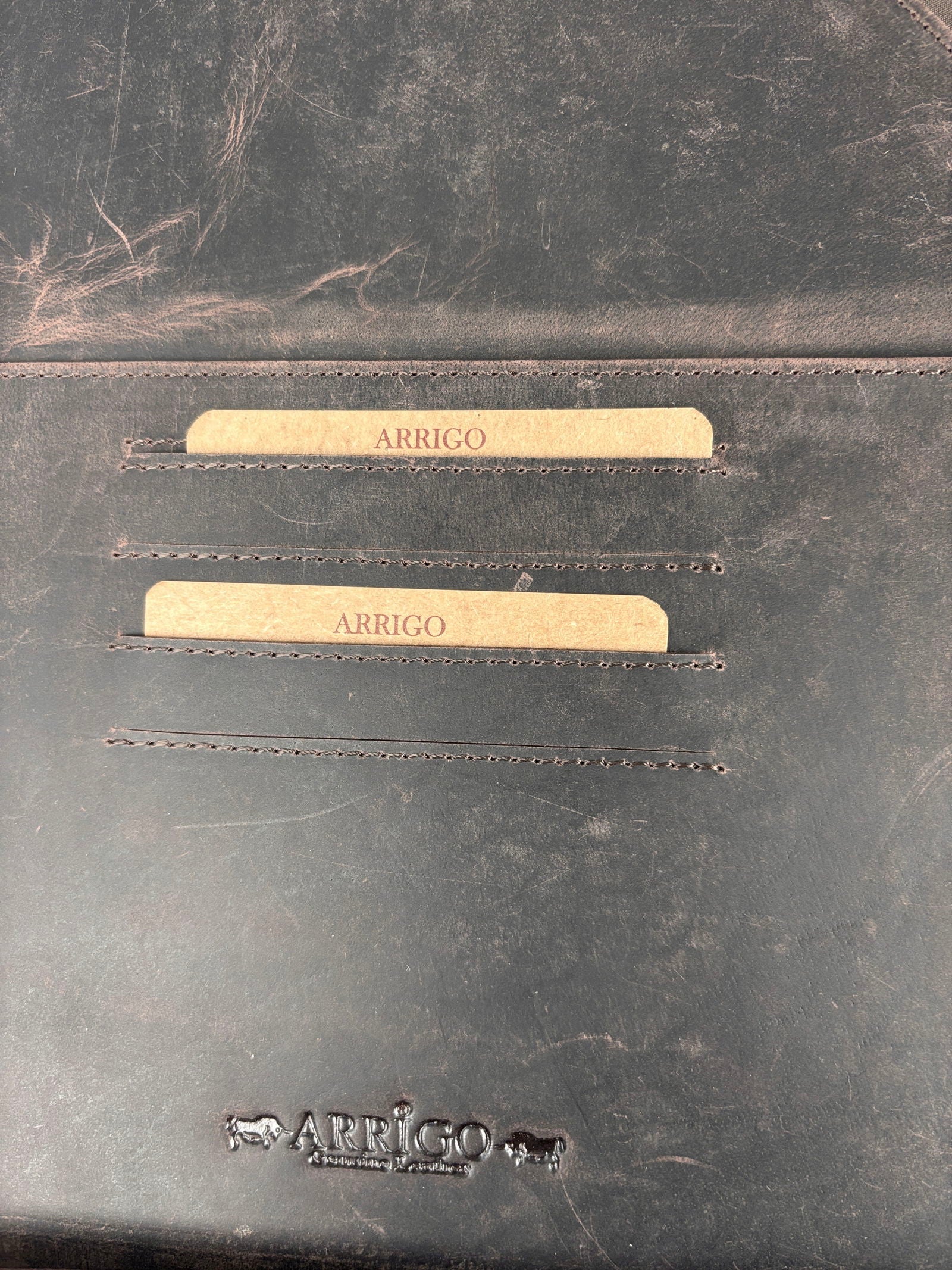 Donkerbruin Leren Schrijfmap - Arrigo.nl