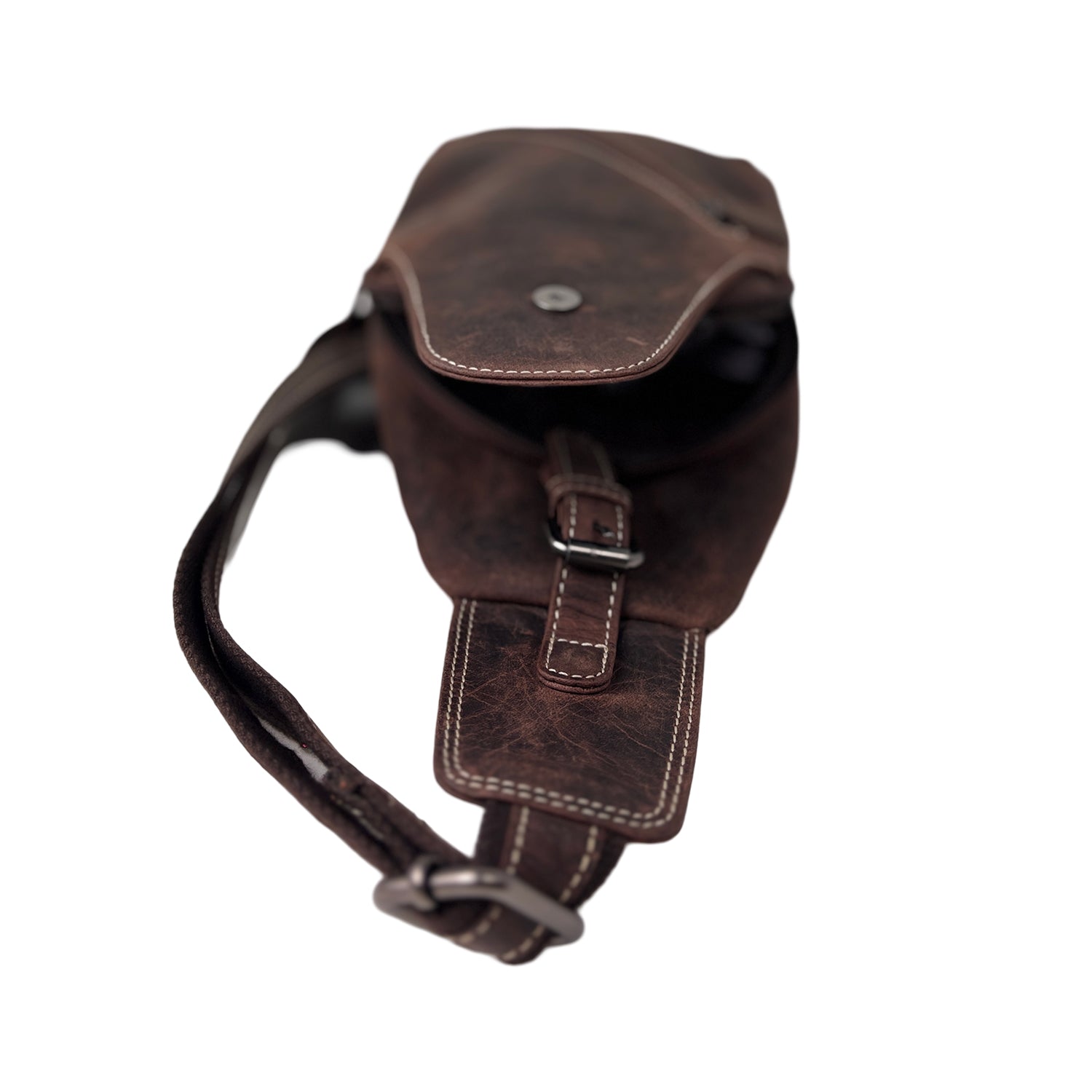 Donkerbruine Leren Slingbag - Arrigo.nl