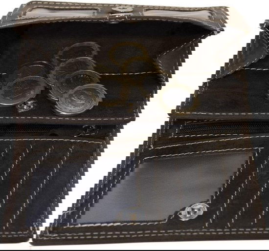 Donkerbruine dames portemonnee leer met ruime vakje voor kleingeld portemonnee - Arrigo Leather Goods