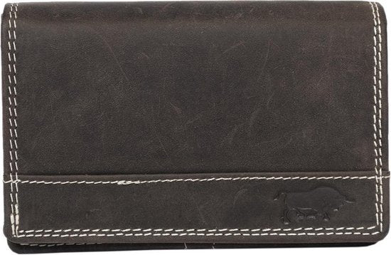 Donkerbruine dames portemonnee leer met ruime vakje voor kleingeld portemonnee - Arrigo Leather Goods