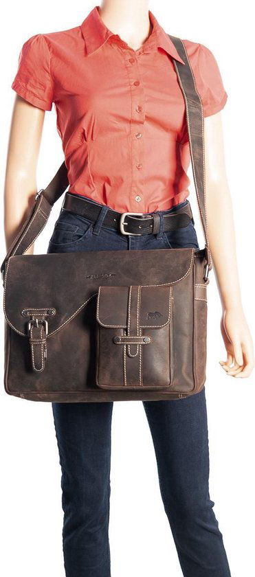 Donkerbruine schoudertas dames donkerbruine schoudertas heren messenger bag leer postman - Arrigo.nl