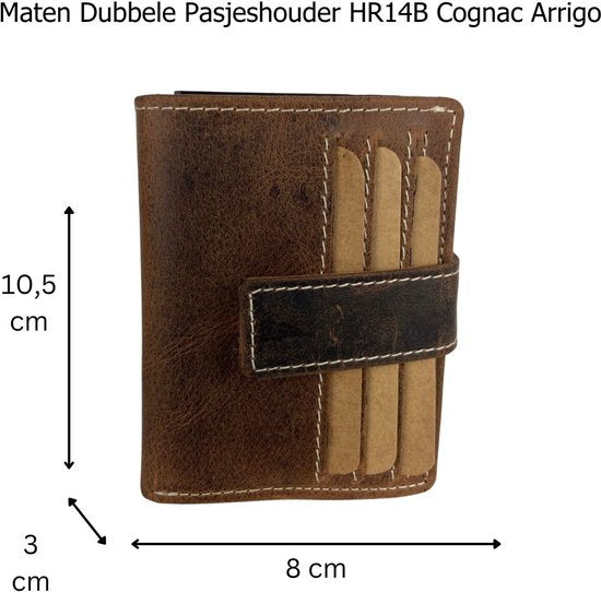 Dubbele creditcard houder pasjeshouder heren cognac rfid pasjeshouder - Arrigo.nl