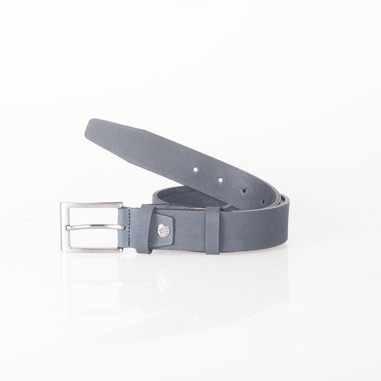 Echt lederen riem donkerblauw van 3 5 cm breed riemen - Arrigo Leather Goods