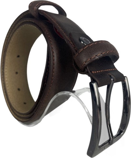 Echt leren riem bruin heren en dames riem donkerbruin 3 - Arrigo Leather Goods