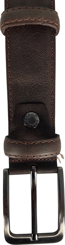 Echt leren riem bruin heren en dames riem donkerbruin 3 - Arrigo Leather Goods