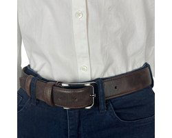 Echt leren riem bruin heren en dames riem donkerbruin 3 - Arrigo Leather Goods