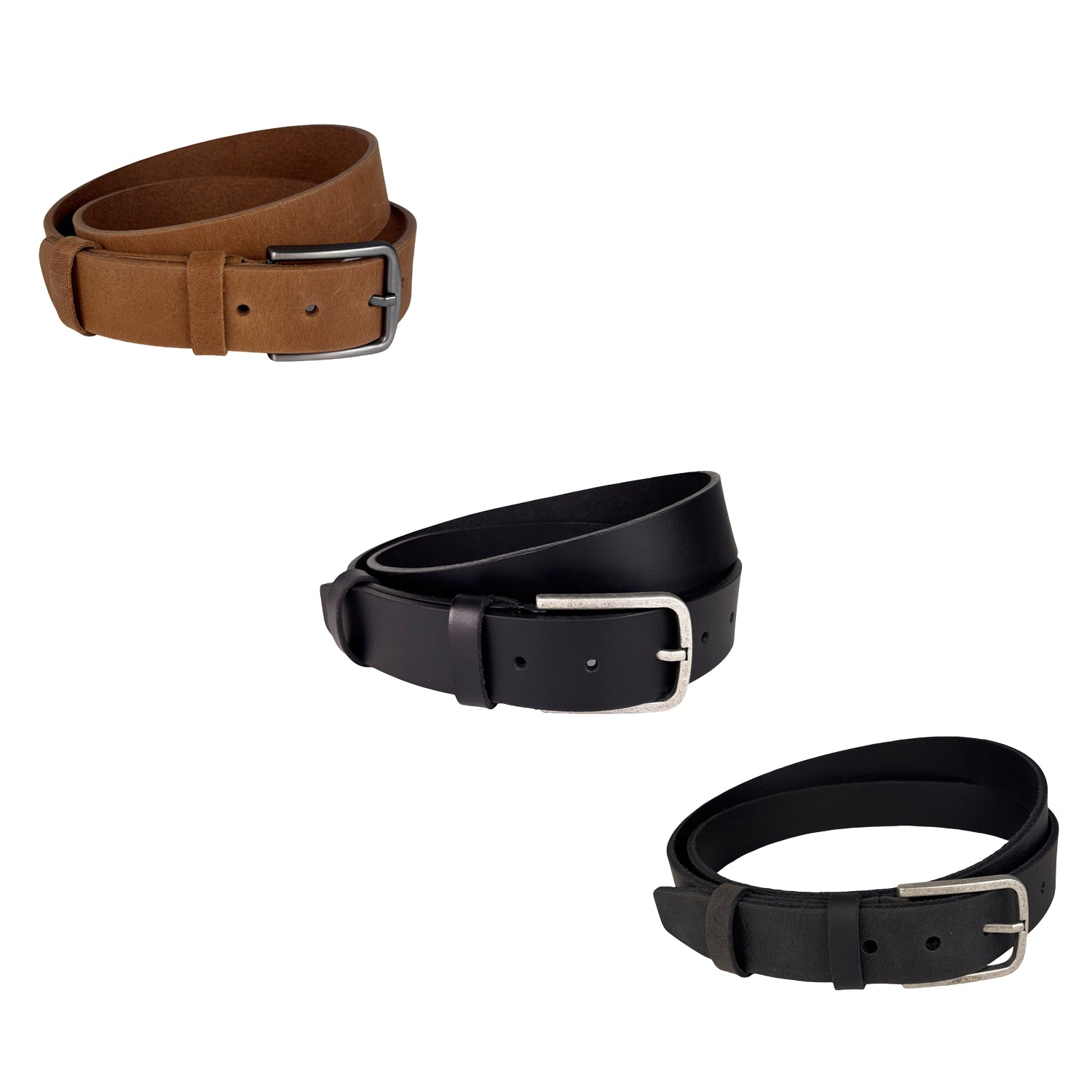 Leren riem matzwart – 3,5 cm breed