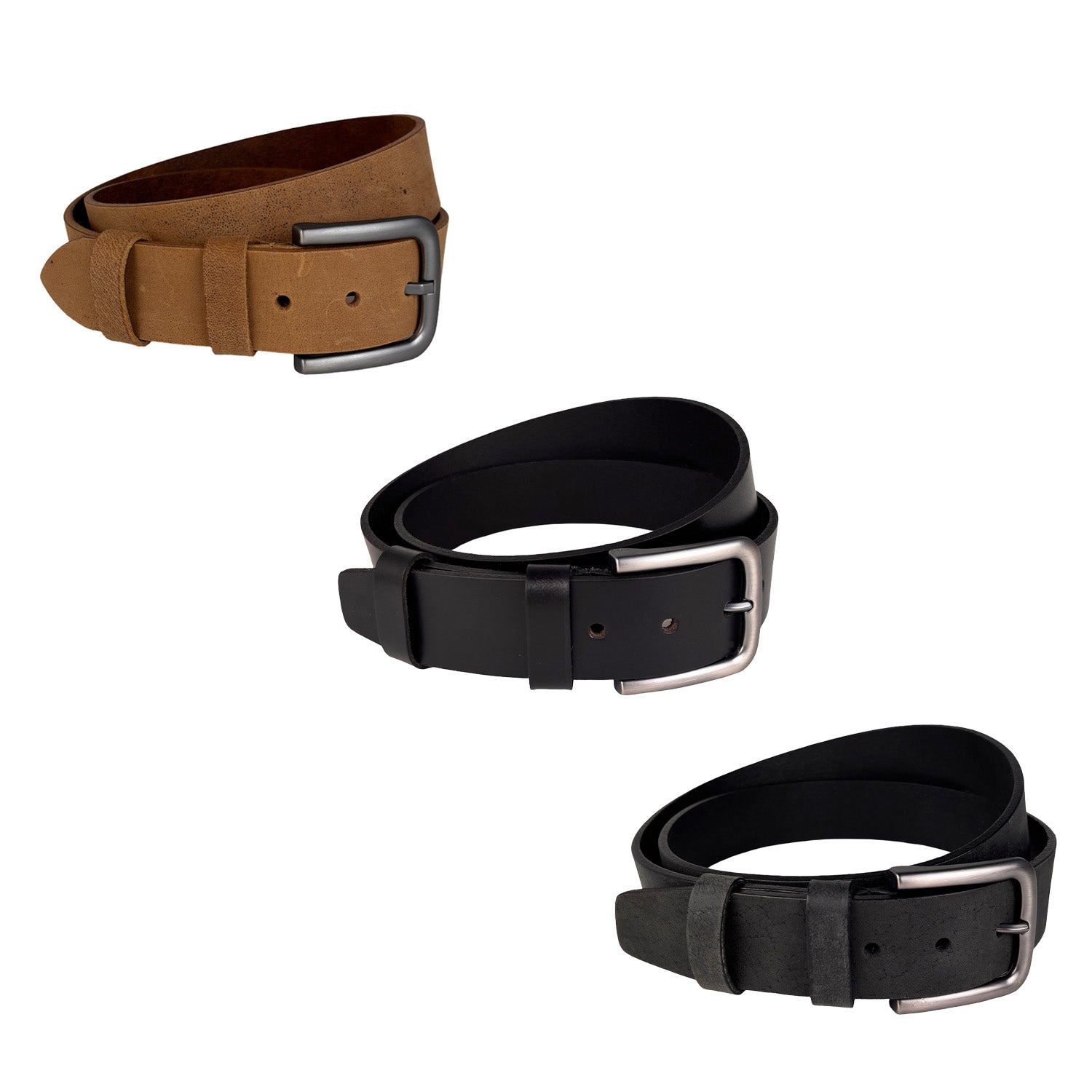 Leren riem matzwart – 4 cm breed