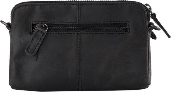 Festivaltasje uitgangstasje wandeltasje vakantietasje met dierenprint en zwart leer - Arrigo Leather Goods