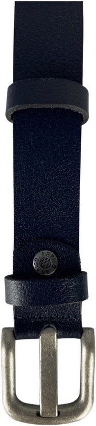 Geperforeerde riem blauw leer 3 cm breed 115 cm - Arrigo Leather Goods