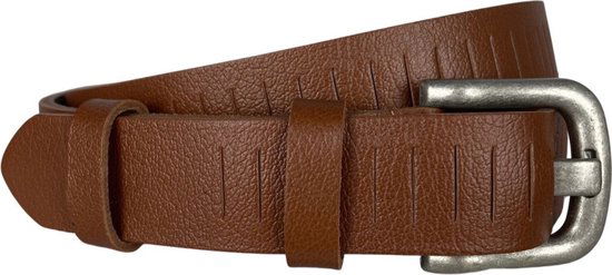 Geperforeerde riem cognac leer  3 cm breed 125 cm - Arrigo Leather Goods