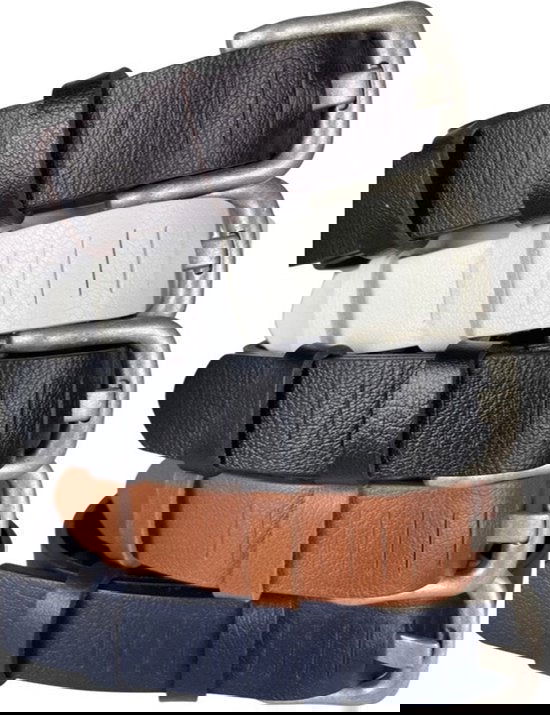 Geperforeerde riem donkerbruin leer 3 cm breed 110 cm - Arrigo Leather Goods