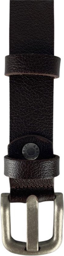 Geperforeerde riem donkerbruin leer 3 cm breed 110 cm - Arrigo Leather Goods