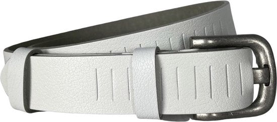 Geperforeerde riem wit leer 3 cm breed 110 cm - Arrigo Leather Goods
