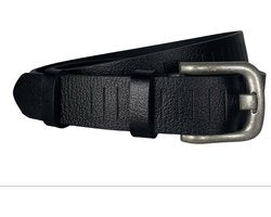 Geperforeerde riem zwart leer 3 cm breed 110 cm - Arrigo Leather Goods