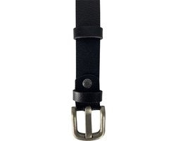Geperforeerde riem zwart leer 3 cm breed 110 cm - Arrigo Leather Goods